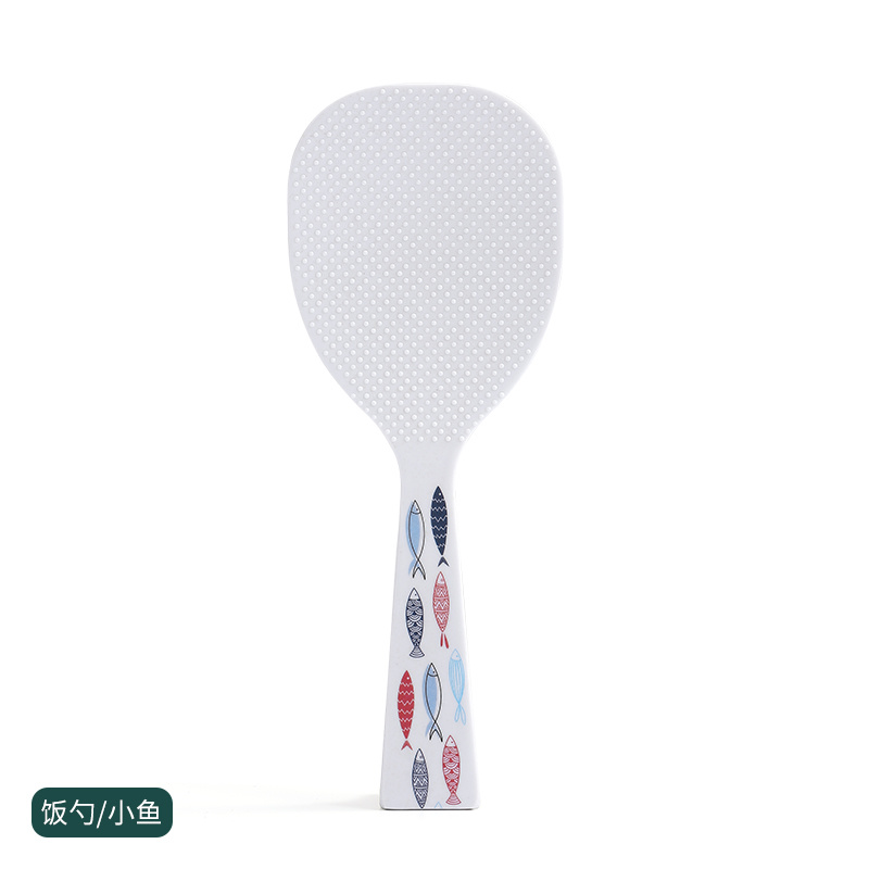 VandHome japońska łyżka robić serwowania chochla z włókna bambusowego z wzorem kreskówka długa rączka akcesoria kuchenne obiad łyżka robić zupy: Rice łyżka B