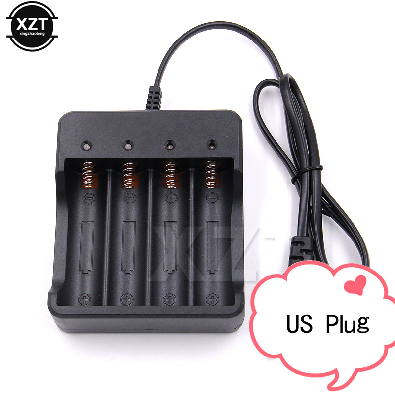 Wiederaufladbares Reise-Ladegerät für 18650 Li-Ionen-Akku, Aufbewahrungsbox, EU-uns-Stecker, AC-Wandladegerät, geschützter Adapter: Blau
