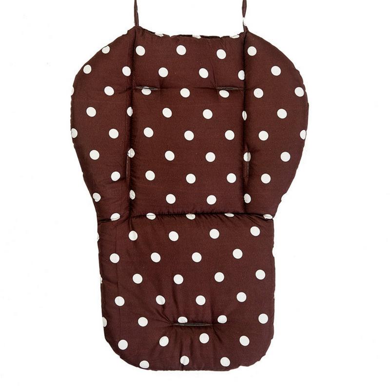 Dot Baby Stroller Seat Cushion Pushchair Pram Car Soft Mattresses Baby Carriages Seat Cotton Pad Stroller Mat Accessory: Brown