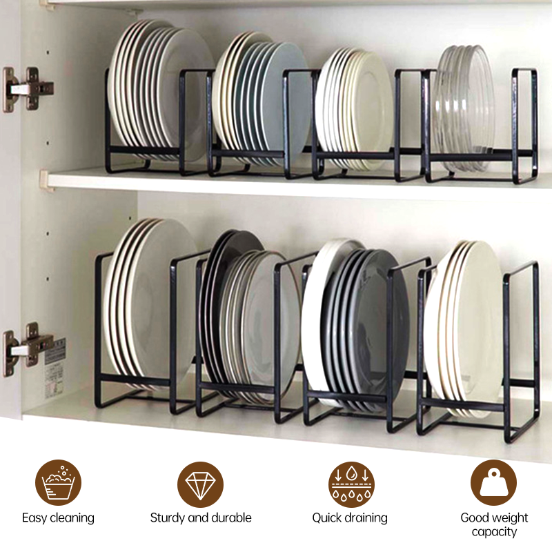 Kitchen Cabinet Plate Storage Countertop Dish Rack for Plates Bowls Drying Storage Cabinet Countertop Home Essential