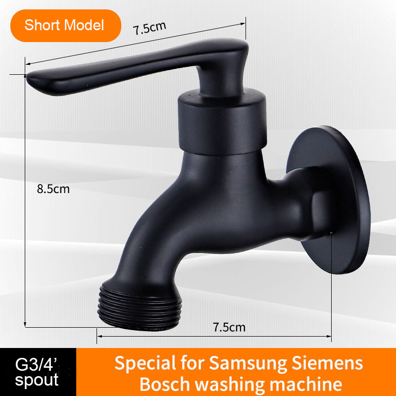 Black Bibcock Brass Faucet Outdoor Garden Taps for Washing Machine Laundry Cleaning Toilet Mop Faucet WB8511: WHITE