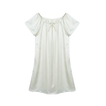 Silke natkjole 100%  naturlig silke charmeuse satin silke sommer stil kvinder natkjole position print plus size dame tøj: 01