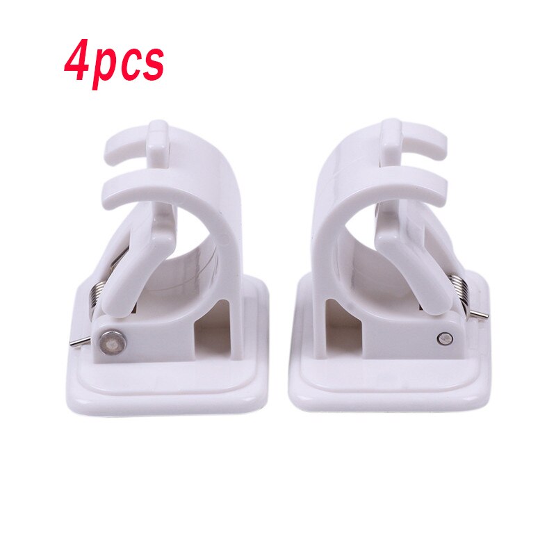 2/4/6pcs Hanging Rod Clip Curtain Fixing Clip Hooks Nail-free Adjustable Curtain Hooks Bathroom Accessories: 4pcs