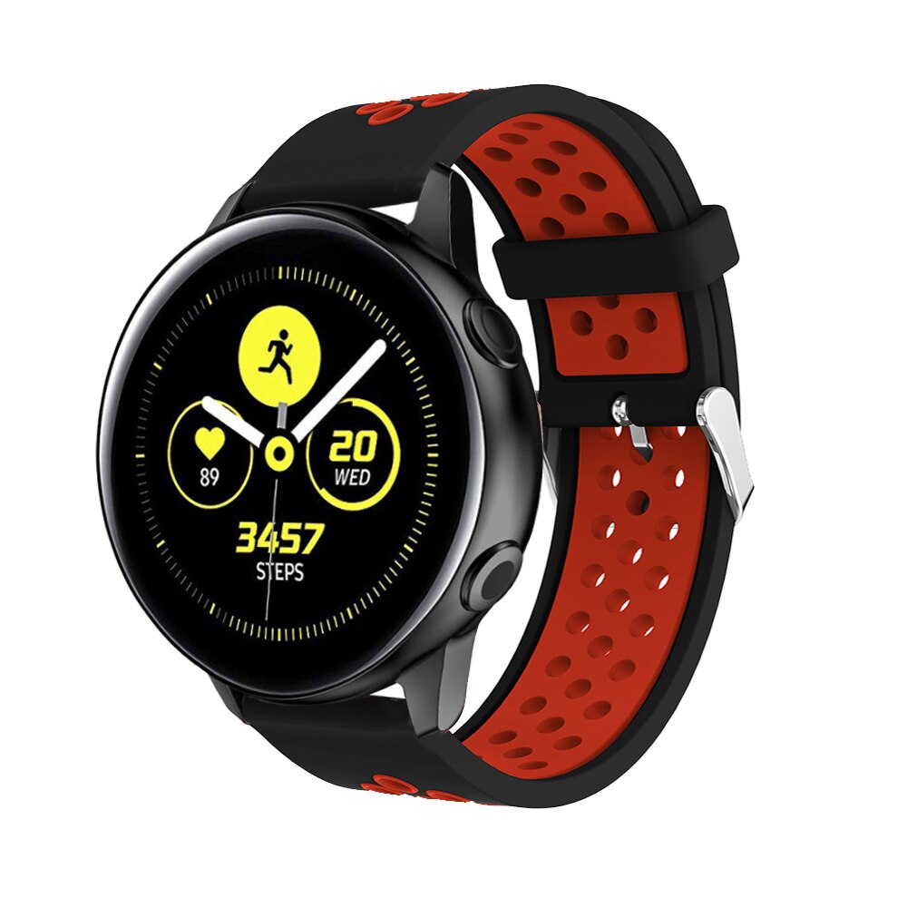Siliconen Horlogebanden Voor Samsung Galaxy Horloge Active Smart Vervanging Armband Rubber Horloge Riem 20 Mm Riem Versnelling S2/Sport band: Black red