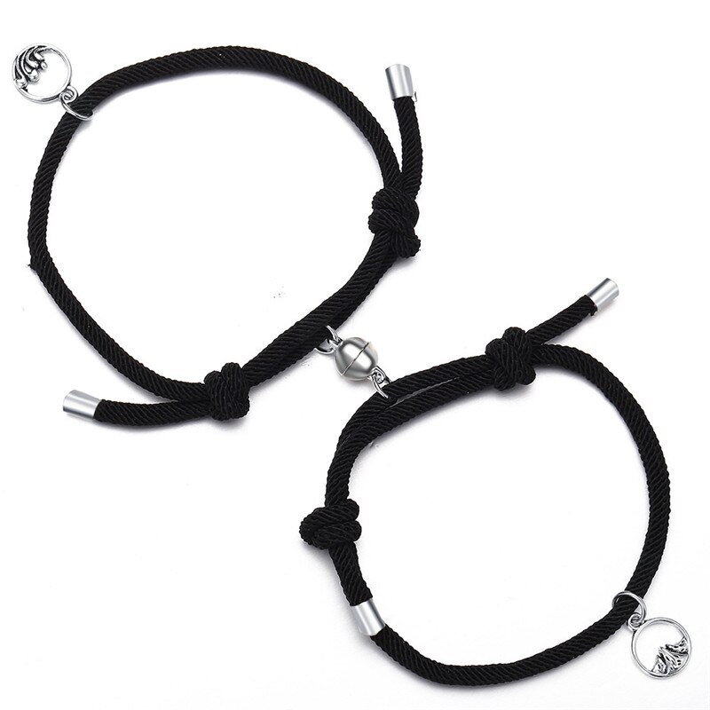 Rvs Magnetische Vriendschap Liefhebbers Koppels Armbanden Aantrekkelijke Liefde Touw Armband Mannen Vrouwen Sieraden