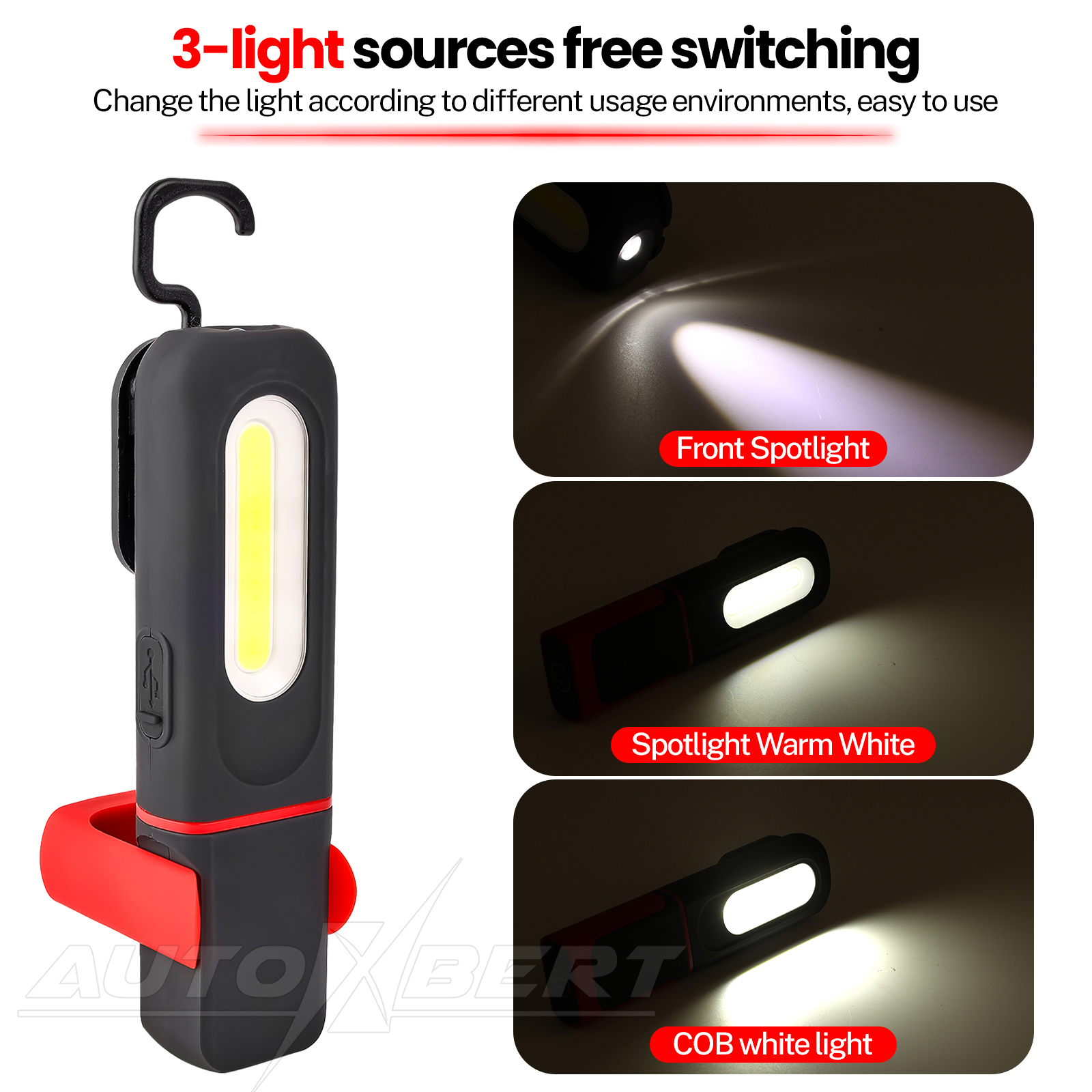 Autodetaillering Gereedschap Autolak Afwerking Lamp 2400mAh Scan Swirl Magnetische handgreep Multifunctionele autoreparatie Werklampen Oplaadbaar