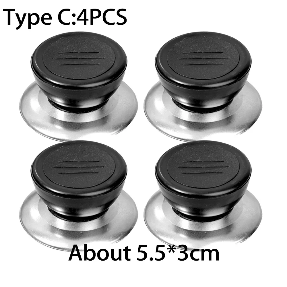 Universele Deksel Cover Knop Hittebestendig Kookpot Pan Deksel Knop Cap Vervanging Hefhandvat Keuken Kookgerei Handgreep Zwart: MULTI