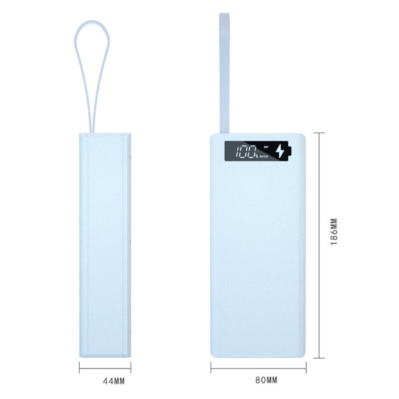 Boîtier de batterie amovible QC3.0 PD LCD 16x2021, coque de batterie, bricolage, sans batterie 10W, boîte de chargement sans fil, 18650