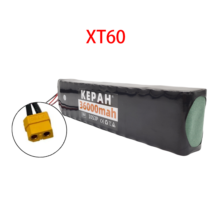Akumulator litowy 36 V 36 Ah 18650 10S3P 500 W Zmodyfikowany akumulator do skutera elektrycznego 36 V z BMS, SYP XT60 JST: FIOLETOWY