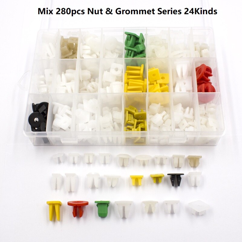 Mixed Car Self - tapping Screw Fast Wire Screw Metal Fastener Clip For All Auto Leaf Board Fender Bumper Rivets: K9-280Pcs