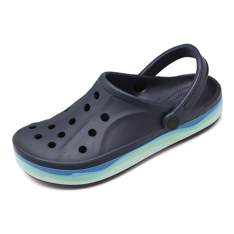 Coslony Sandals mens clogs for Men Pool Summer Outdoor Beach Shoes Men Slip On Garden clogs Casual Water Shower Slippers Unisex: Blue / 9.5