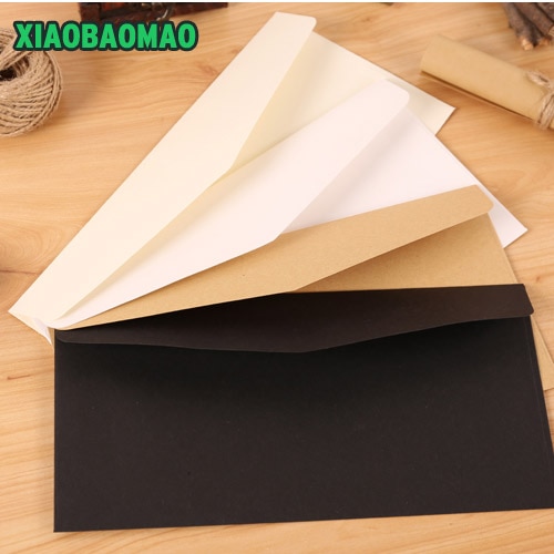 50 Stks/set Vintage Bruin Wit Zwart Kraft Blank Mini Papier Venster Enveloppen Huwelijksuitnodiging Envelop/Cadeau Envelop 22X11cm