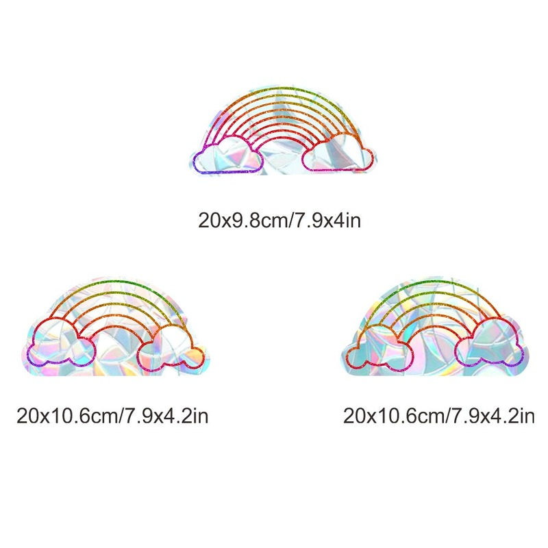 3PCS Rainbow Prism Electrostatic Glass Sticker Solar Catcher Window Sticker Glueless Window Film Removes Glass Window Stickers: Default Title