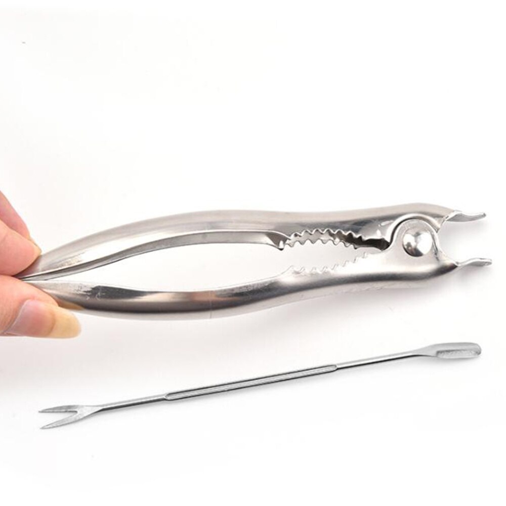 3pcs Clam Clamps Crab Opener Seafood Tools Set Nut Stainless Steel Seafood Forks Picks Clam Pliers for Home Restaurant