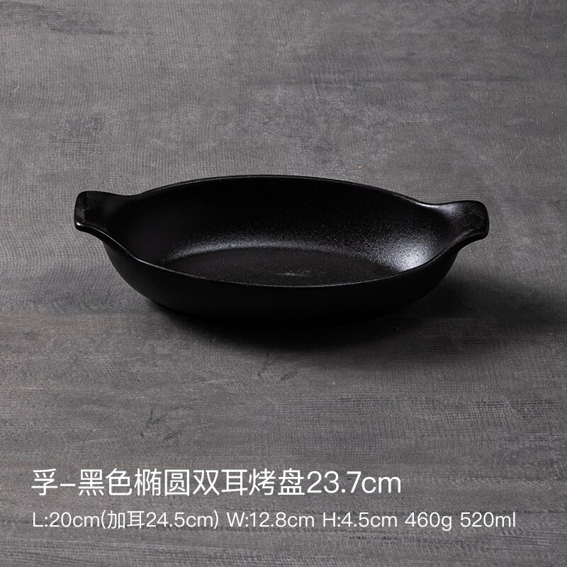 Black Ceramic Plate Microwaveable Square Food Dinnerware Plate Dessert Dish Crockery Pasta Pratos De Jantar Tableware GTJ50: style2