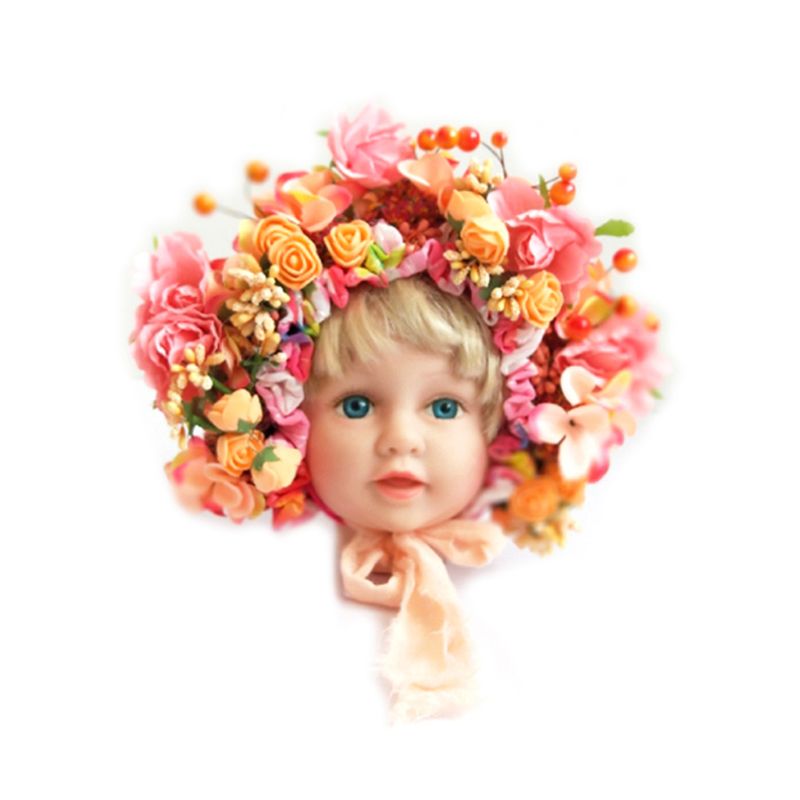 Flowers Florals Hat Newborn Baby Photography Props Handmade Colorful Bonnet Hat