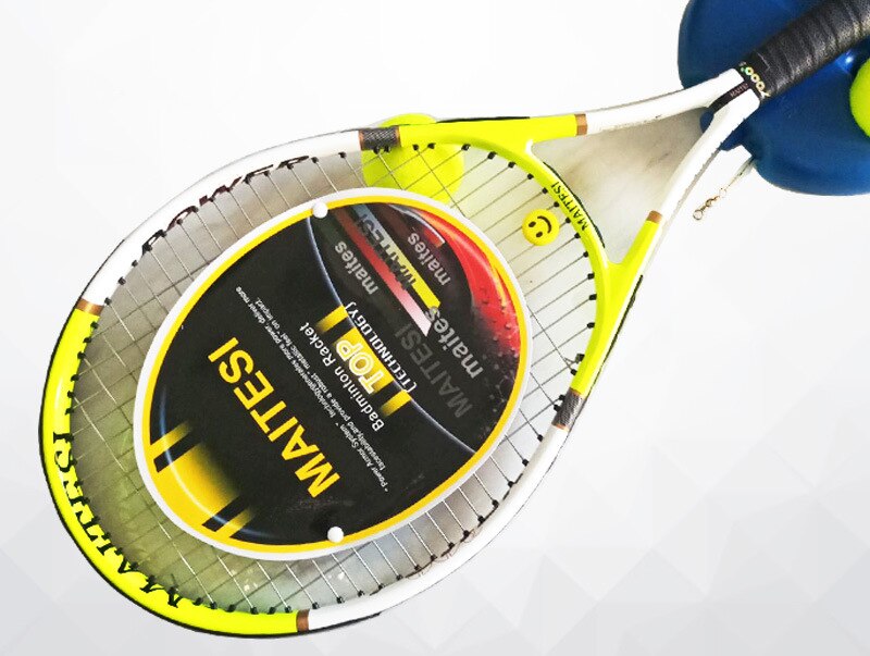 Tennisracket Carbon Tennisrackets Met Tenis Tas Grip Mannen Vrouwen Training Beginners Padel Raqueta Raquete: Yellow