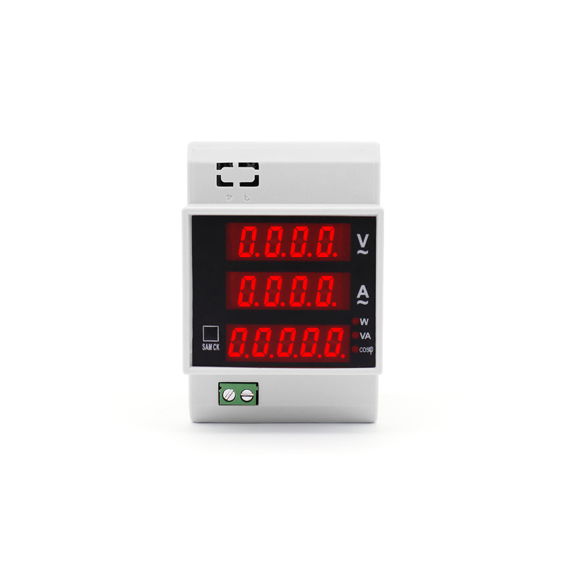 0-30000w 200-450v 100a ac spenning, ampere, watt, tilsynelatende effekt, effektfaktor ac din multifunksjons elmåler