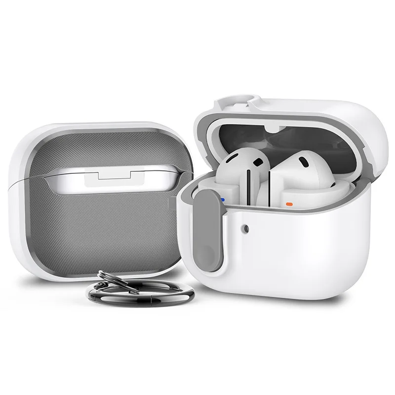 Para Huawei Freebuds Pro3 funda Freebuds Pro4 con cerradura segura a prueba de golpes bonita funda protectora de silicona para auriculares (piedra de arena): 2XS / Caqui