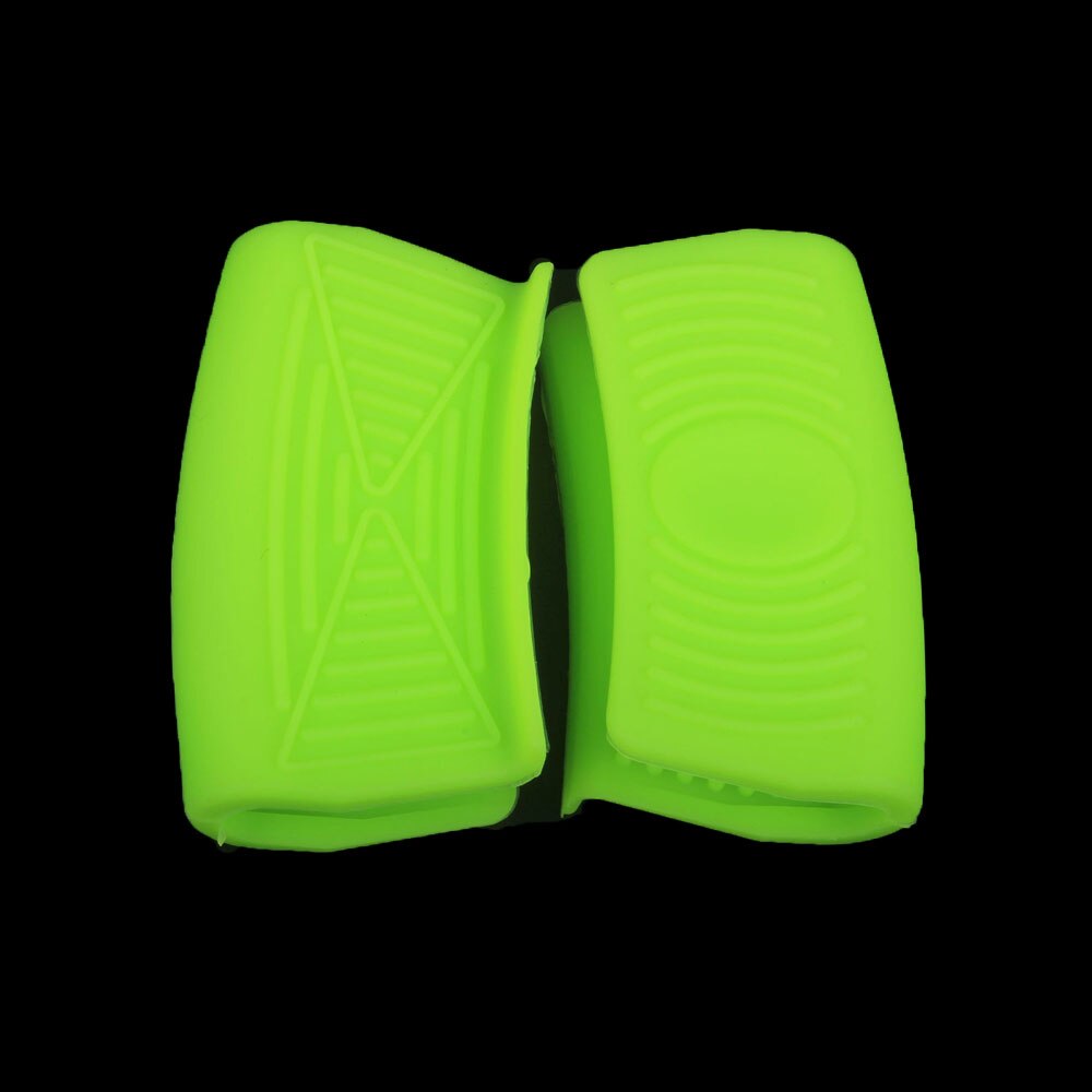 Silicone world Grip Silicone Pot Holder Sleeve Insulation Non Slip Pot Glove Anti-Scalding Pan Handle Cover Grip Kitchen Tools: Fluorescent Green