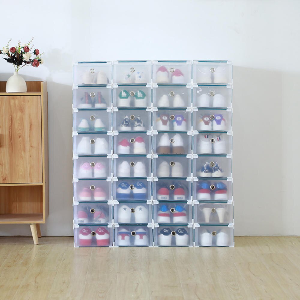 Foldable Plastic Storage Box Thicken Crate Clothes Shoes Drawers Clear Storage Drawer Organizer For Home Save Space Accessories