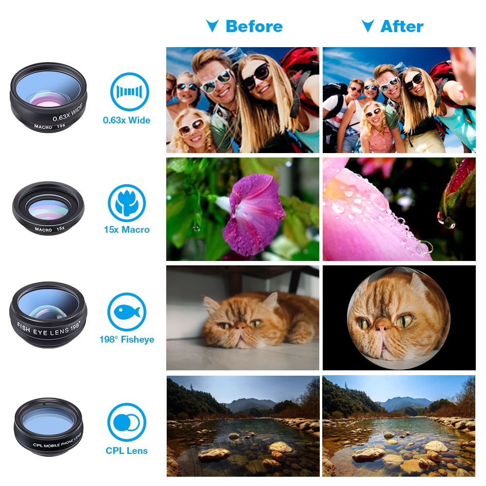 APEXEL telefoon Camera Lens Kit 10 in 1 Fisheye Breed Macro 10x telescoop Star Filter CPL Lenzen voor Huawei Samsung alle telefoons