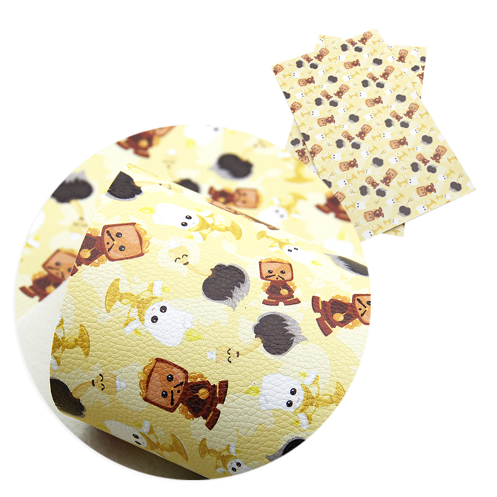 20*34cm Cartoon Princess Printed Lychee Faux Leather Artificial Synthetic Leather Fabric Vinyl Sewing DIY Bows Material,1Yc9596: 1078318036