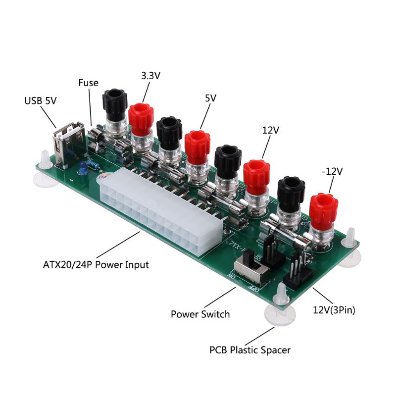 Atx Tafelmodel Computer Voeding Elektrische Circuit 24Pins Breakout Board Module Dc Plug Connector Usb 5V Poort Y5LC