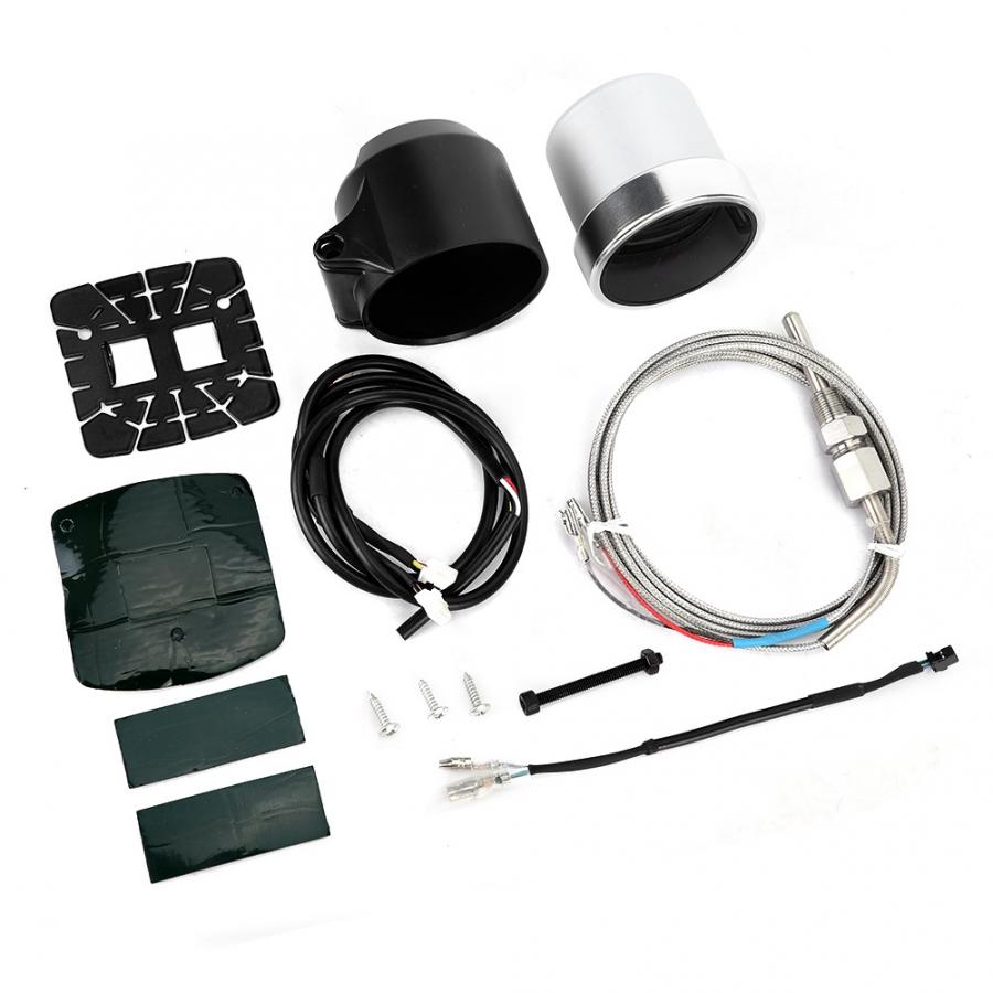 2in Car Exhaust Temperature Gauge Meter 7 Colors Button 200-1100 Degrees Universal for car English Mounting Instruction