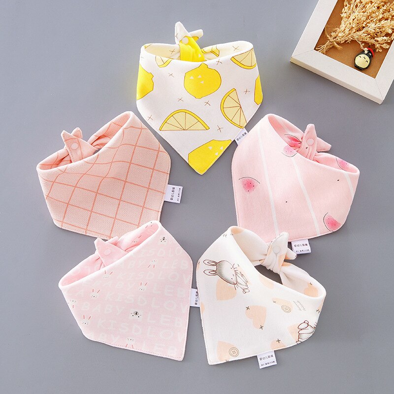 5 Stks/set Slabbers Driehoek Dubbele Katoen Bandana Slabbetjes Baby Jongens Meisjes Babador Voeden Kiel Zuigeling Burp Doek Baby Speeksel handdoek: 9