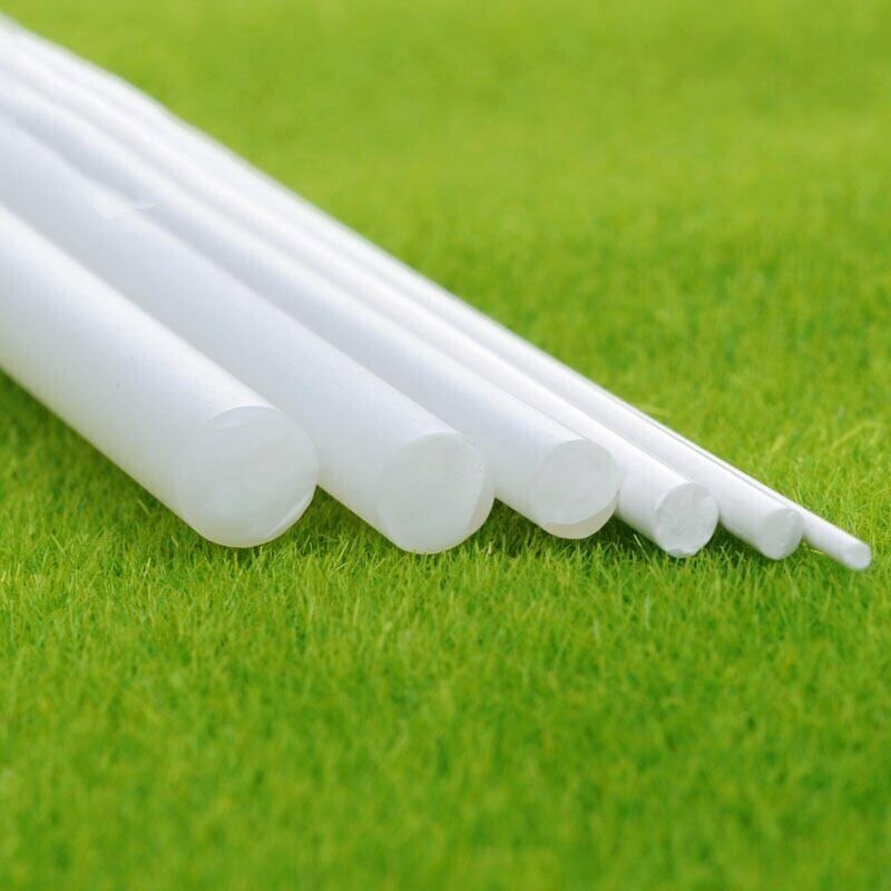 Barre ronde en plastique ABS blanc, 5 pièces, solide, 250mm x 1 à 6mm, matériel de bricolage,
