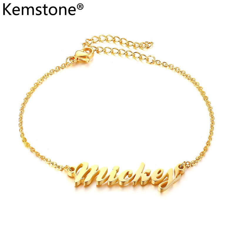 Kemstone English Name DIY Personality ID Necklace Bracelet Stainless Steel Jewelry for Customer Customization Services