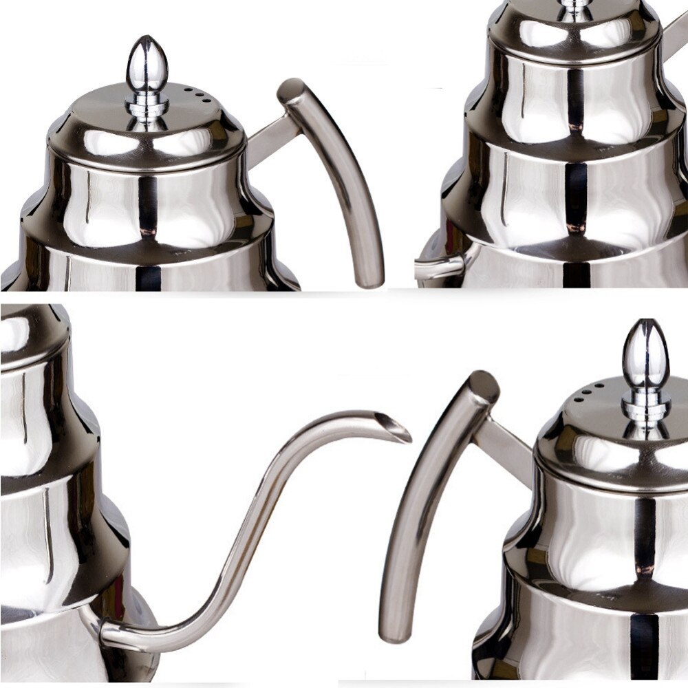 Kitchen Coffee Pot Stainless Steel Coffee Drip Kettle Tea Pot, 1.2L Fine Mouth Coffee Pot