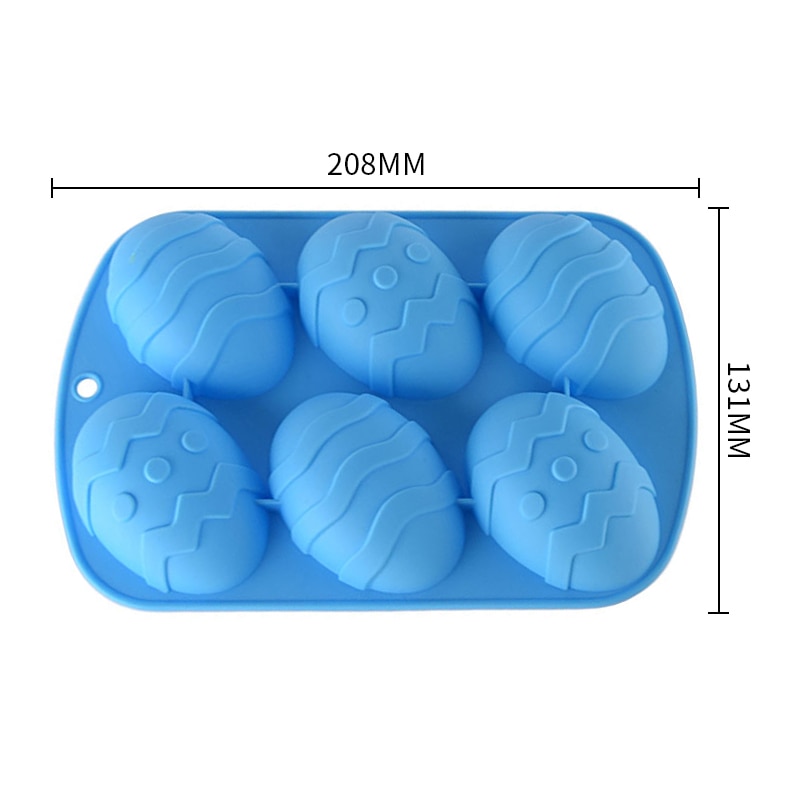 6 Cavity Easter Egg Shaped Silicone Baking Mold 3D Cake Mold Muffin Chocolate Cookie Baking Mould Pan Ice Maker Mould