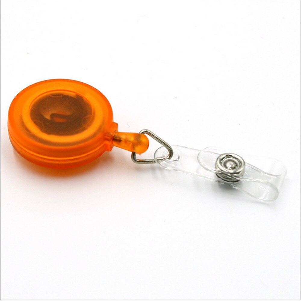 Matte Retractable Pull Badge ID Lanyard Name Tag Card Badge Holder Reels Key Ring Chain Clips School student office: Orange