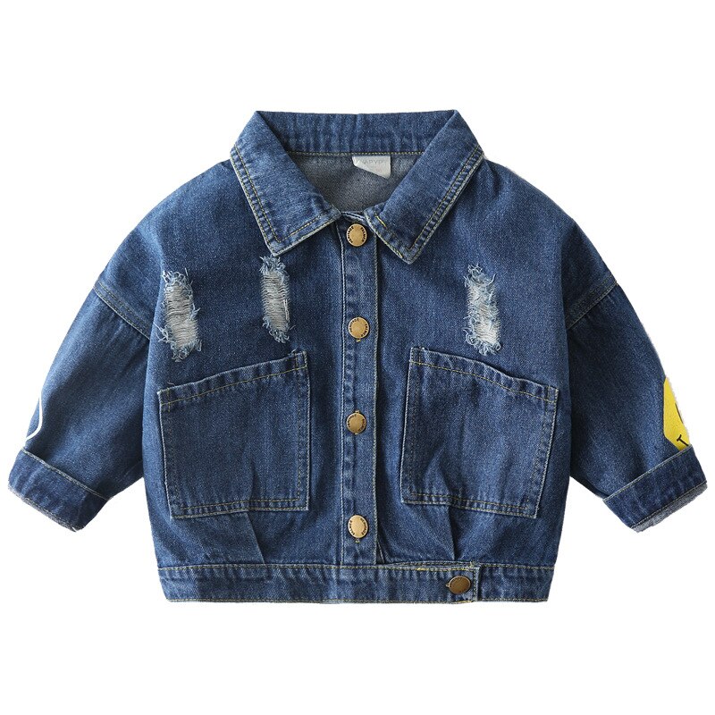 Veste denim d'automne pour enfants | Vêtements pour enfants, , version coréenne du visage épaule sourire garçon