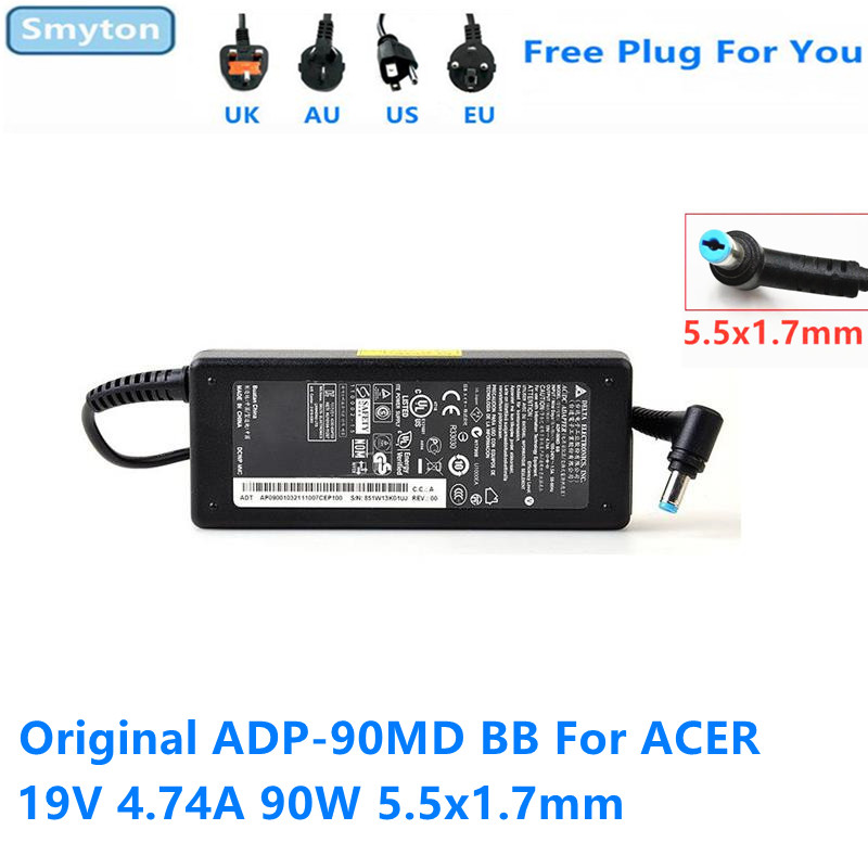 Originele Ac Adapter Oplader Voor Acer 19V 4.74A 90W 5.5X1.7Mm Delta ADP-90MD Bb ADP-90MD H laptop Voeding