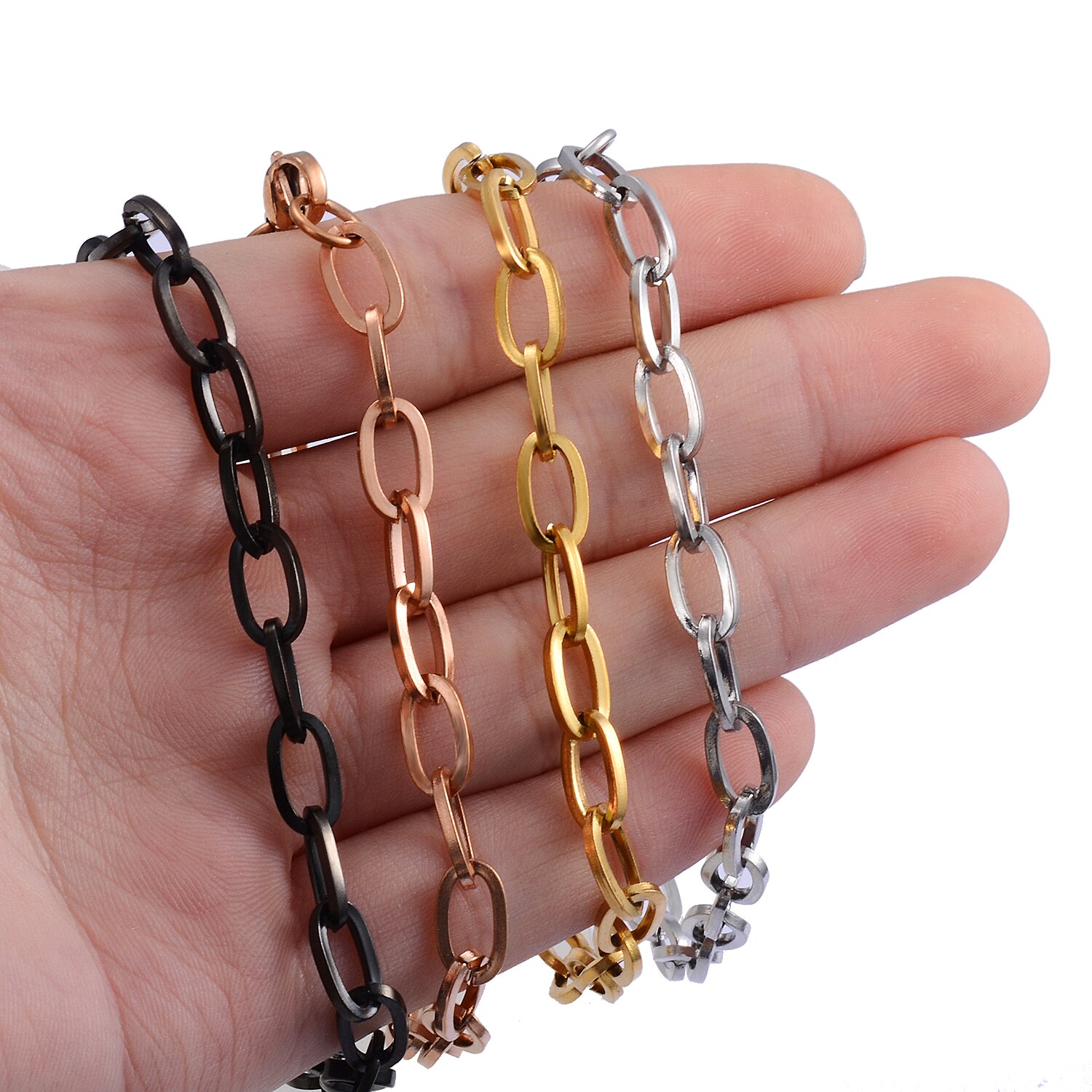 Charm Stainless Steel for Women Girls Gold Color Herringbone Link Bracelet Bohemian Jewelry