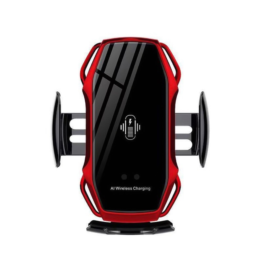 Cargador de coche inalámbrico Qi de 10 W con sujeción automática para Samsung S20 S10, cargador inductivo inalámbrico para iPhone 11 XR Xs, soporte para coche: Red