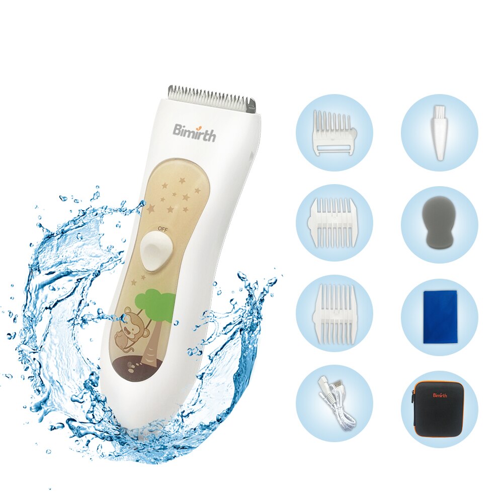 Bimirth Baby Tondeuse Waterdichte Oplaadbare Eenvoudige Bediening Trimmer Elektrische Kappers Tool Usb-kabel Voor Zuigelingen Kids