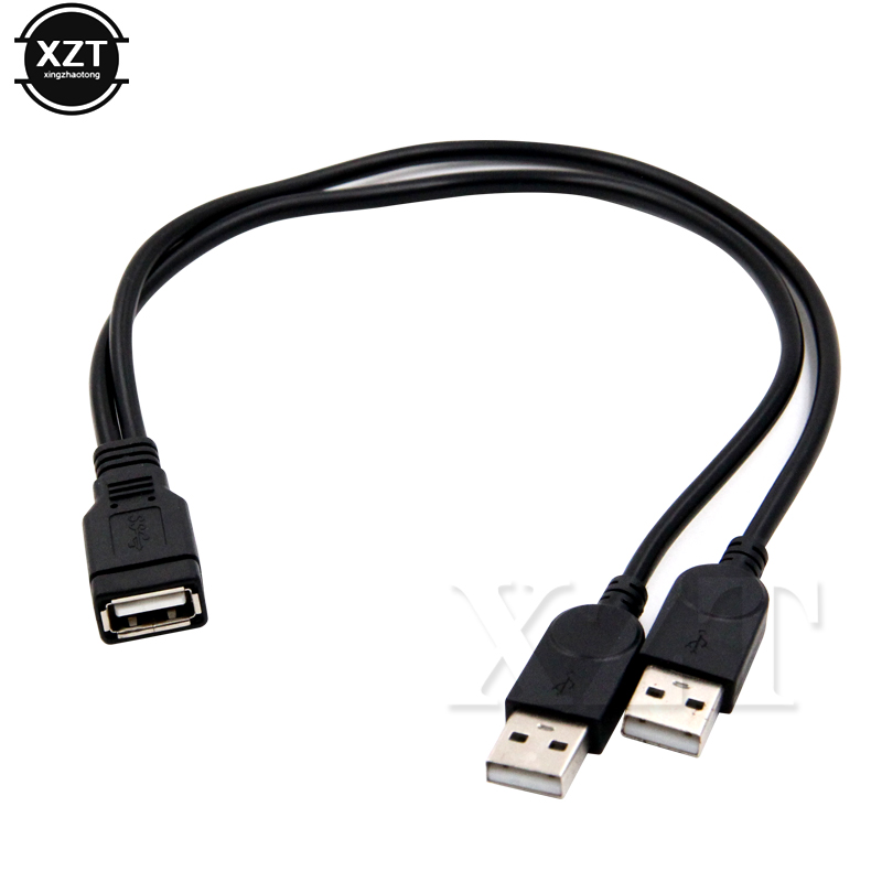 Cable de extensión USB 2,0 de doble divisor, USB 2,0 A a 2, adaptador USB Dual hembra a macho, Cable de datos, Cable de alimentación de carga HUB, lo más