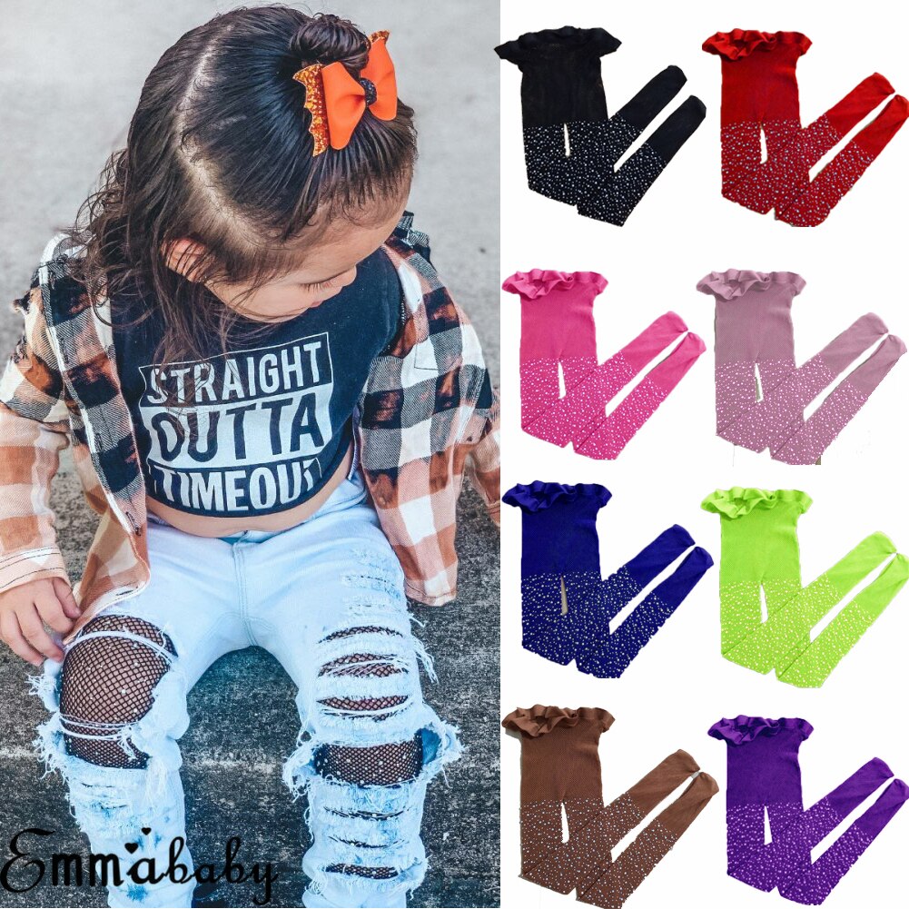 Medias de rejilla con diamantes de imitación para niño y niña, medias caladas de malla, para primavera y otoño,