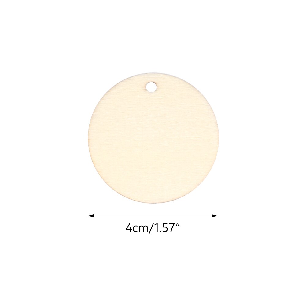 50/100pcs Round Pack Wooden 2cm 3cm 4cm 5cm Circles Natural Discs Blank Signs Crafts Wedding Party Label Hang Tag Cards: 4CM / 50pcs