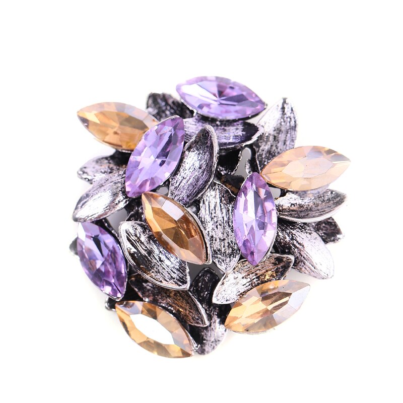 Morkopela Luxe Kristal Bloem Broche Vrouwen Mode Banket Pins En Broches Metalen Grote Broche Pin Sieraden Voor Vrouwen