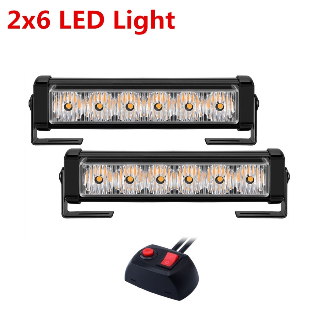 2 x 4/2 x 6 led ambulans polis blixtljus bil lastbil galler drl nödblinkande lampa auto led varningssignal ljus 12v