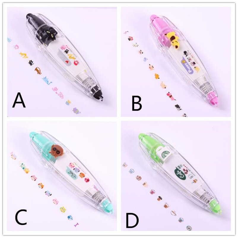 Cartoon Bloemen Sticker Tape Pen Funny Kids Briefpapier Notebook Dagboek Decoratie Tapes Label Sticker Papier Decor Voor Kinderen Speelgoed