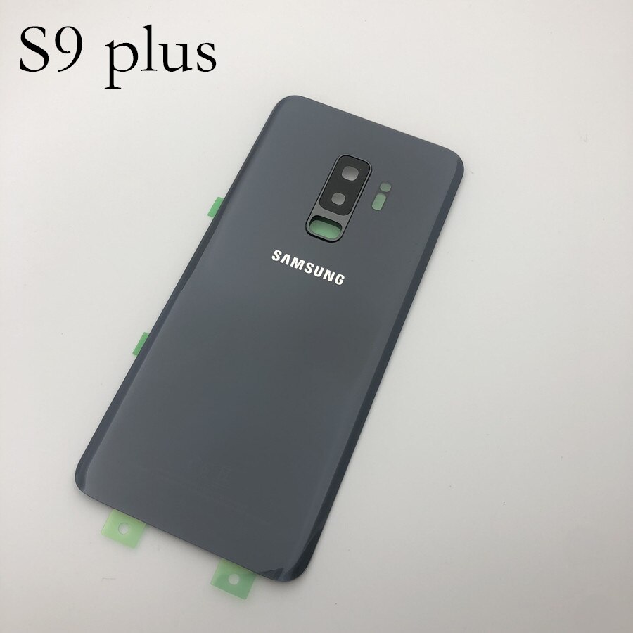 For Samsung Galaxy S9 Plus s9+ G965 SM-G965F G965FD S9 G960 SM-G960F G960FD Glass Battery Back Cover Door Housing Replacement: s9 plus gray