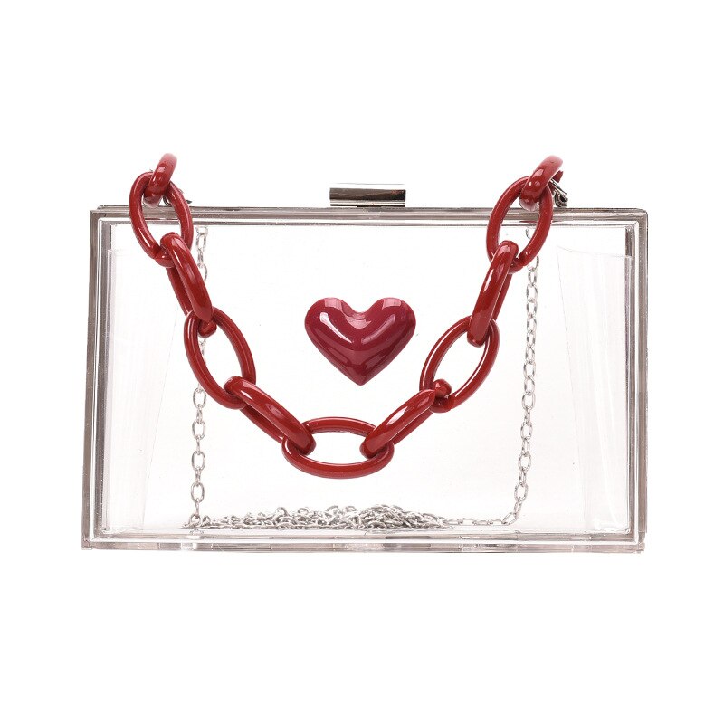 GroßHand Frau Hand Tasche Bote Taschen transparent Tasche Kette Umhängetasche Sommer Einzelnen Schulter Tragbare Kasten Tasche: Ursprünglich Titel