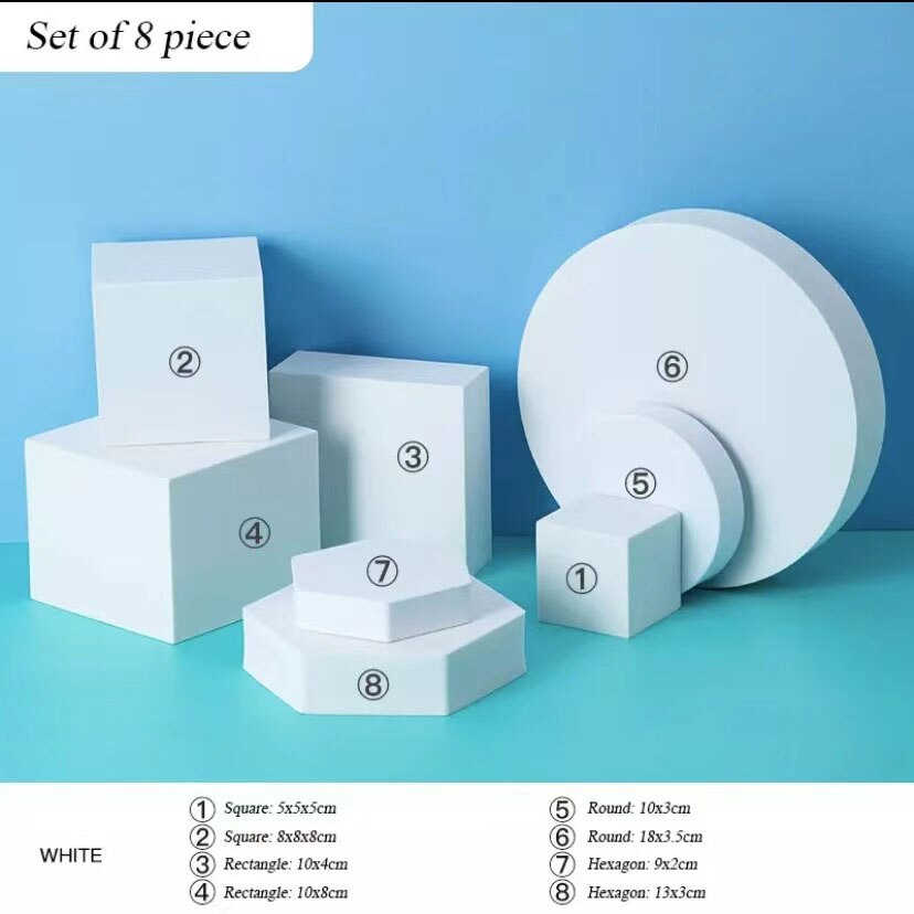 Fotografie Prop Fotografie Foam Geometrische Kubus Set Fotografie Prop Cosmetica Accessoires Foto 'S: White