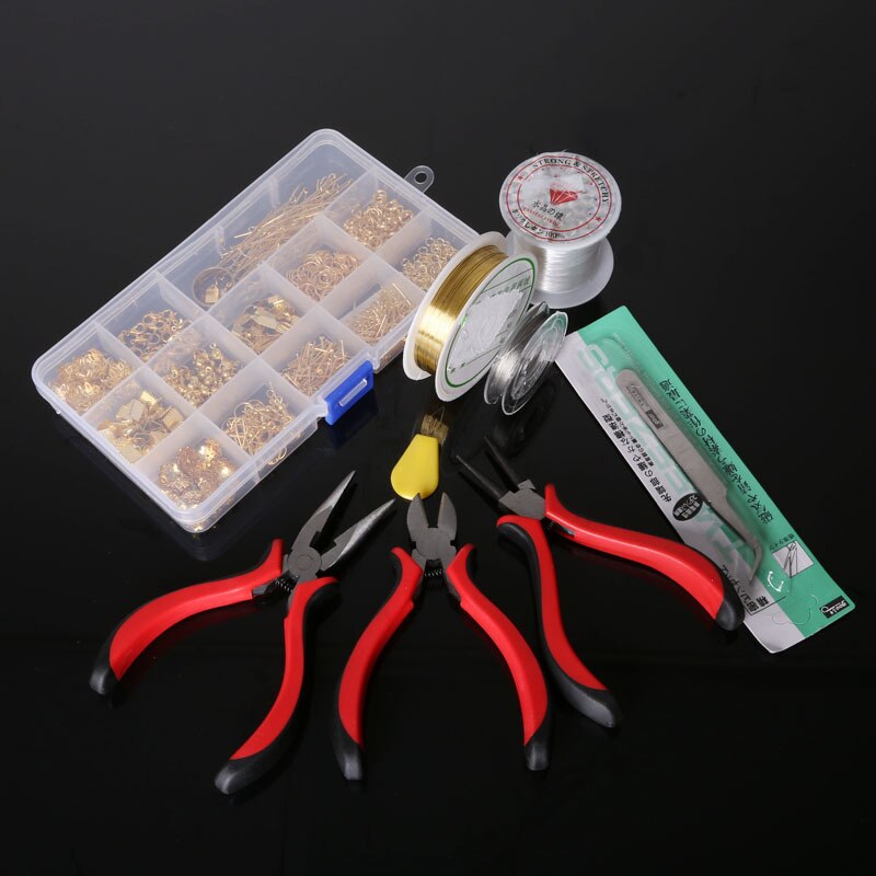 Handmade DIY Earrings Accessories Material Package Jewelry Findings Set Portable Jewelry Beading Making Tools Box Set: 2